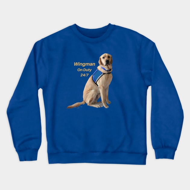 Wingman Black Lab Crewneck Sweatshirt by B C Designs